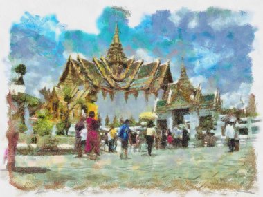 Büyük Saray Bangkok Resimleri, empresyonist bir resim tarzı yaratıyor..