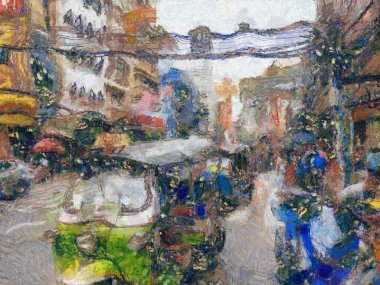 Bangkok 'taki Chinatown Yearat, empresyonist bir resim tarzı yaratıyor..