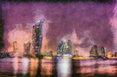 Kayalı, kumlu ve okyanus dalgalı plajlar. Resimler, empresyonist bir resim tarzı yaratır..