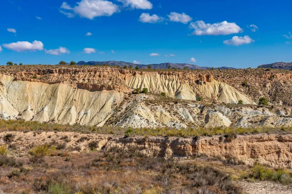 De Badlands van Abanilla en Mahoya in de buurt van Murcia in Spanje — Stockfoto