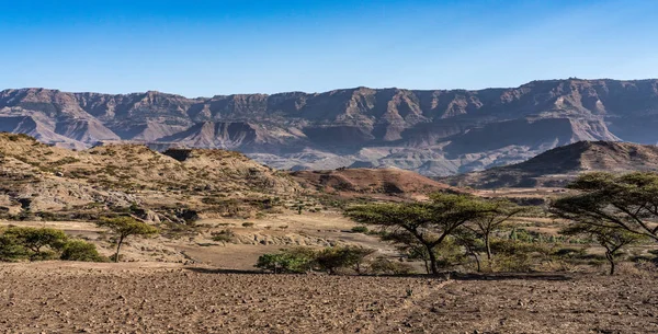 Paisaje en las tierras altas de Lalibela, Etiopía — Foto de Stock