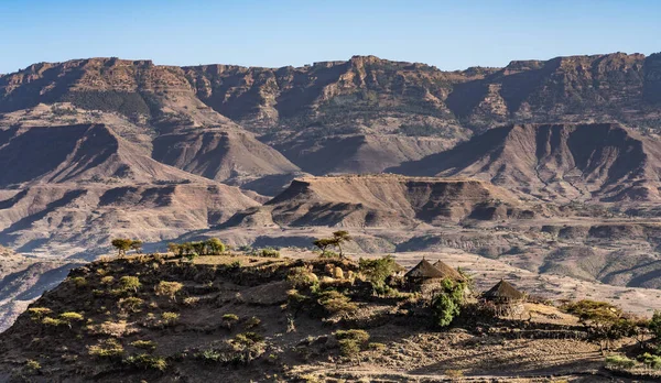 Landschaft im Hochland von Lalibela, Äthiopien — Stockfoto