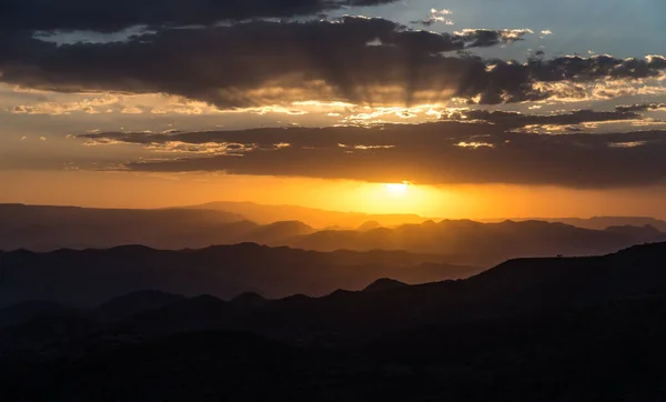 Sunset in the highlands of Lalibela, Ethiopia — Stock Photo, Image