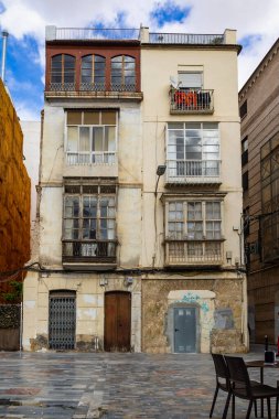 Cartagena ana cadde binaları, Murcia, İspanya