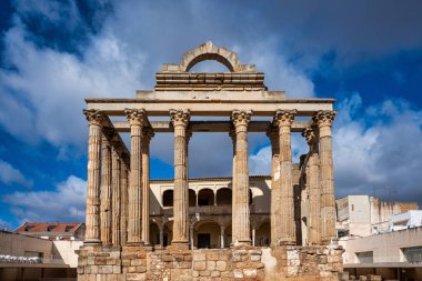 Merida 'daki Diana tapınağı, Badajoz, Extremadura, İspanya