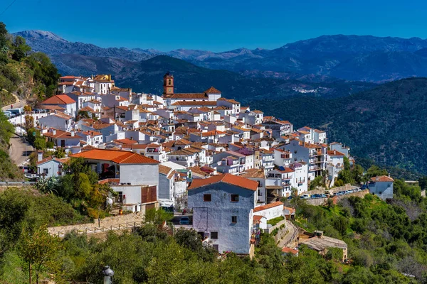 Hvit andalusisk landsby, pueblo blanco Algatocin. Provinsen Malaga i Spania. – stockfoto