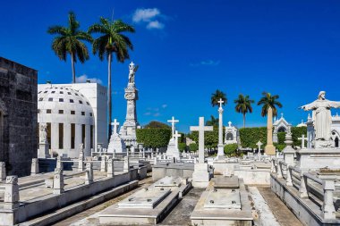 Graves and tombs in Colon Cementery, Havana, Cuba. clipart