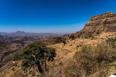 Manzaralı Kuzey Etiyopya Simien Dağları Milli Parkı