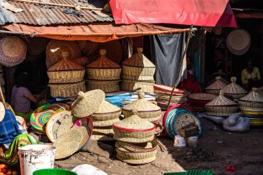 Addis Abeba 'daki Addis Mercato, Afrika' daki Etiyopya.