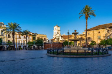 Merida, İspanya - 11 Kasım 2019 İspanya Meydanı, Merida Plaza de Espana