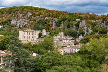 Ardeche 'deki Ortaçağ Vogue Köyü, Rhone-Alpes, Fransa