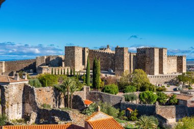 Trujillo Kalesi. Eski Arap Alcazaba. Trujillo, Extramadura, İspanya.