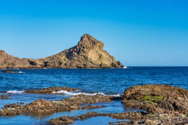 Cabo de Gata Nijar Park Kayalık Kıyısı, Almeria, İspanya