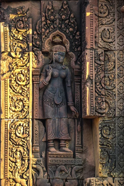 Banteay Srei Angkor, Kamboçya'da Shiva için adanmış bir Hindu Tapınağı olduğunu — Stok fotoğraf