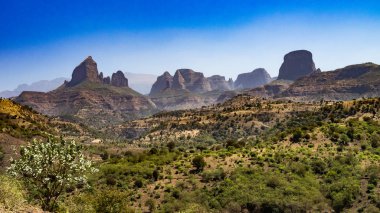 Landscape view of the Simien Mountains National Park in Northern Ethiopia clipart