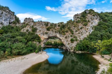 Pont DArc, rock arch over the Ardeche River in France clipart