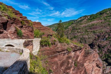 Provence-Alpes, Fransa 'daki Gorges de Daluis veya Chocolate Canyon.