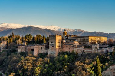 Granada'daki Alhambra Sarayı'nın görünümü, Avrupa'da İspanya