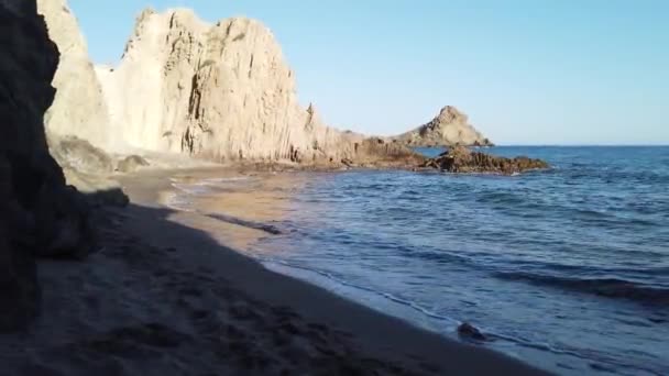 Rotskust Van Cabo Gata Nijar Park Almeria Spanje Andalusië Grootste — Stockvideo