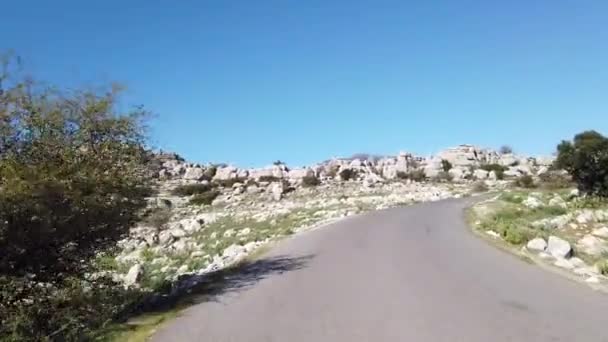 Torcal Antequera Provinsen Malaga Spanien Stenarna Unika Form Beror Erosion — Stockvideo