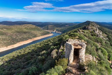 Castle of the Monfrague National Park, Caceres in Extremadura Spain clipart