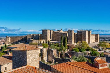 Trujillo Kalesi. Eski Arap Alcazaba. Trujillo, Extramadura, İspanya.