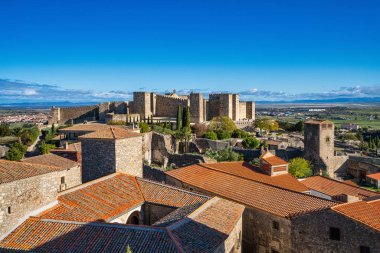 Trujillo Kalesi. Eski Arap Alcazaba. Trujillo, Extramadura, İspanya.