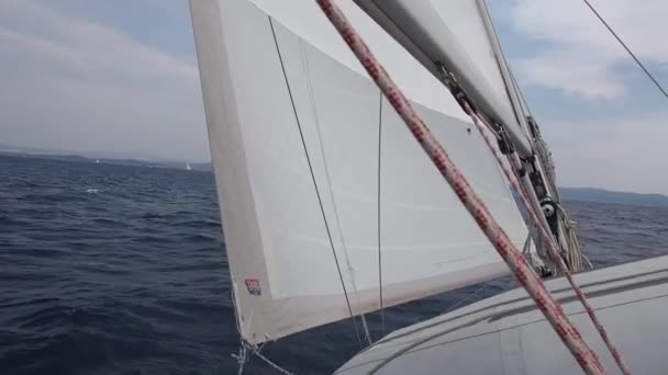 Hırvatistan Avrupa Akdeniz Yelkenli Gemi — Stok video