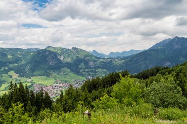 Almanya 'nın Bavyera kentindeki Bad Hindelang çevresindeki manzara