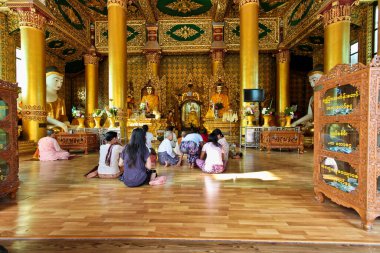 Yangon, Myanmar - Nov 02, 2019: Shwedagon Pagoda Temple