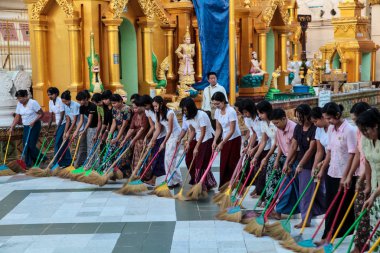 Yangon, Myanmar - Nov 02, 2019: Shwedagon Pagoda Temple