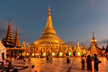 Yangon, Myanmar - Nov 02, 2019: Shwedagon Pagoda Temple