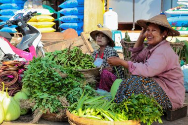 Mawlamyine, Myanmar - Nov 05, 2019: A market in the city center