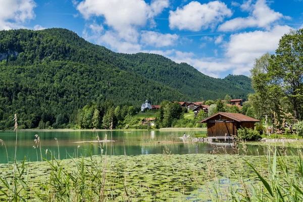 Weissensee lake in the bavarian alps near fuessen, allgaeu, bavaria, germany — Stock Photo, Image