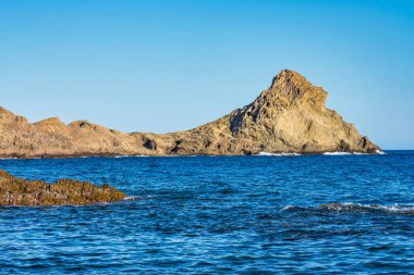 Cabo de Gata Nijar Park Kayalık Kıyısı, Almeria, İspanya