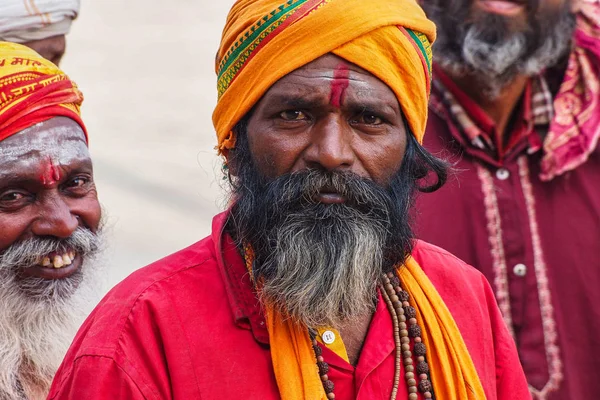 Varanasi, India - Dec 23, 2019: Sadhu at the ghats in Varanasi in India — стокове фото