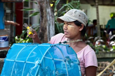 Kyaiktiyo, Myanmar - Nov 04, 2019: Burmese people of myanmar at Kyaiktiyo