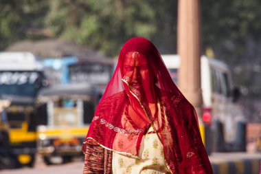 Bikaner, India - Dec 29, 2019: Rajasthani people in national clothes in Bikaner