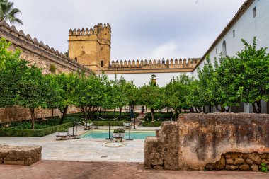 Cordoba, Endülüs, İspanya 'daki Hristiyan hükümdarlarının Alcazar bahçeleri.