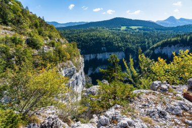 Gorges de la Bourne, Villard de Lans yakınlarındaki Bourne kanyonu, Fransa 'daki Vercors, Avrupa