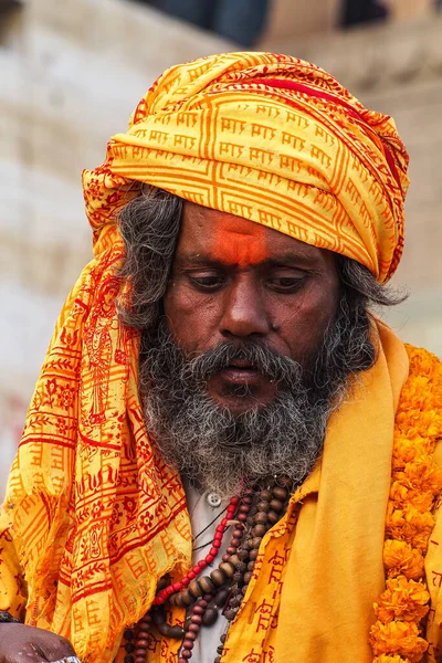 Varanasi Inde Déc 2019 Sadhu Aux Ghats Varanasi Uttar Pradesh — Photo