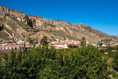 Landscape view of the little town Ulea in valley of ricote in the Murcia region in Spain clipart