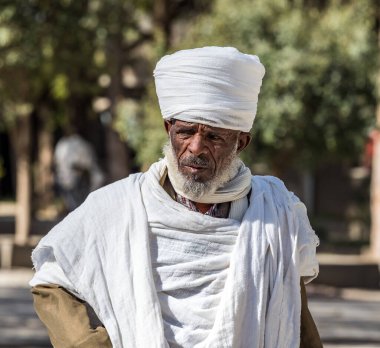 Aksum, Etiyopya - Şubat 09, 2020: Etiyopya Kilisesi, Etiyopya 'nın Axum kentindeki tüm Ortodoks Etiyopyalılar için en kutsal yer..