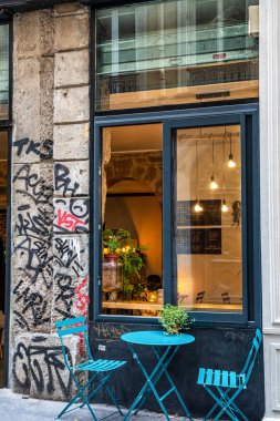 Avrupa 'da Fransa' nın Lyon şehrinde Croix-Rousse bölgesi