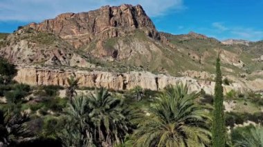 İspanya 'nın Murcia bölgesindeki Ricote Vadisi' ndeki Ojos dağlarının manzarası. Mirador del Penon 'da görüldü..