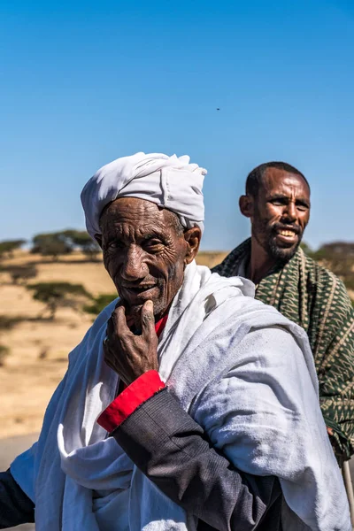 Gondar Etiopia 2020 Popolo Etiope Sulla Strada Gondar Alle Montagne — Foto Stock