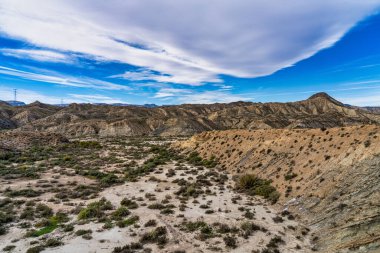 Tabernas Çölü, Desierto de Tabernas. Avrupa sadece çöl. Almerya, Endülüs bölgesi, İspanya. Vahşi doğa koruma alanı ve spagetti batı filmleri için mekan.