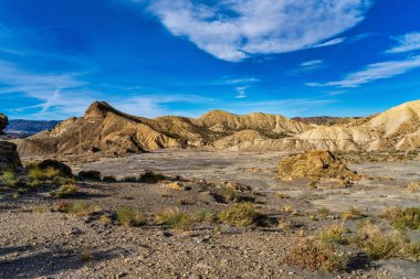 Tabernas Çölü, Desierto de Tabernas. Avrupa sadece çöl. Almerya, Endülüs bölgesi, İspanya. Vahşi doğa koruma alanı ve spagetti batı filmleri için mekan.