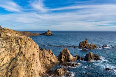 Cabo de Gata Nijar parkında bulunan Sirens Resifi, İspanya 'da Almerya
