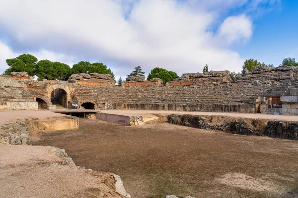 Ρωμαϊκό Αμφιθέατρο Στη Μερίδα Augusta Emerita Στην Εξτρεμαδούρα Ισπανία Ρωμαϊκή — Φωτογραφία Αρχείου